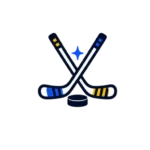 Ishockey på IPTV i Sverige Ikon med korsade ishockeyklubbor, en puck och en blå stjärna.